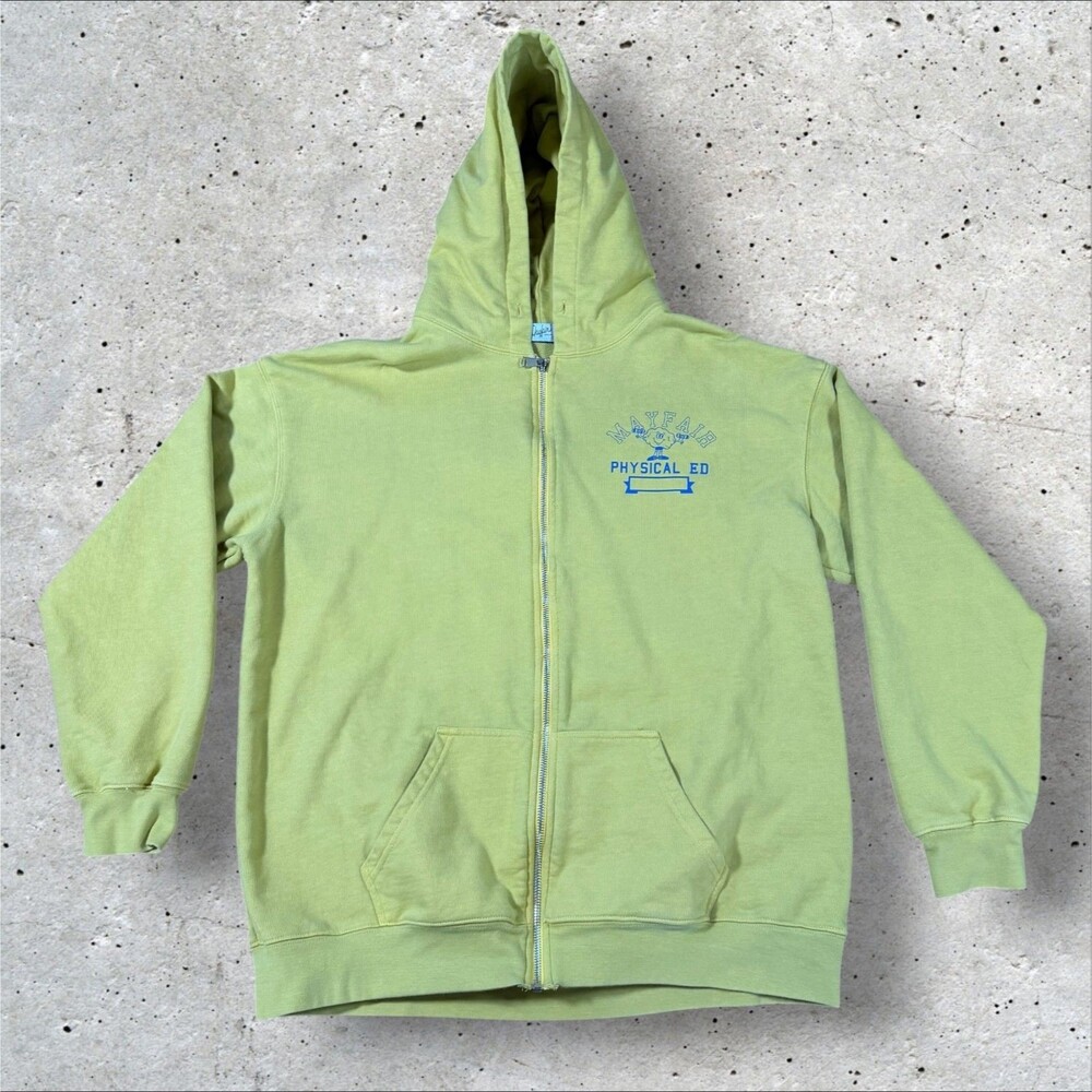 The Mayfair Group Normalize Mental Health Full Zip Hoodie Sweatshirt Yellow S/M